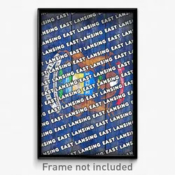 East Lansing Michigan Poster (MI City Souvenir 11x17 Town Print)