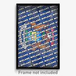 Midland Michigan Poster (MI City Souvenir 11x17 Town Print)