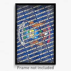Madison Heights Michigan Poster (MI City Souvenir 11x17 Town Print)