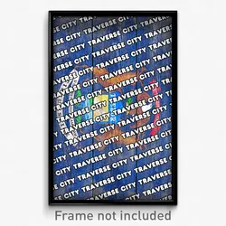 Traverse City Michigan Poster (MI City Souvenir 11x17 Town Print)