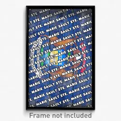 Sault Ste. Marie Michigan Poster (MI City Souvenir 11x17 Town Print)