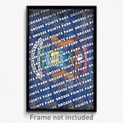 Grosse Pointe Park Michigan Poster (MI City Souvenir 11x17 Town Print)