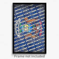 Grosse Pointe Farms Michigan Poster (MI City Souvenir 11x17 Town Print)