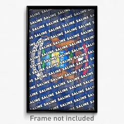 Saline Michigan Poster (MI City Souvenir 11x17 Town Print)