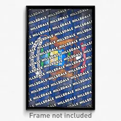 Hillsdale Michigan Poster (MI City Souvenir 11x17 Town Print)