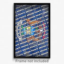 Grosse Pointe Michigan Poster (MI City Souvenir 11x17 Town Print)