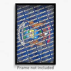 Allegan Michigan Poster (MI City Souvenir 11x17 Town Print)