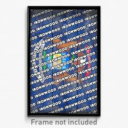 Ironwood Michigan Poster (MI City Souvenir 11x17 Town Print)