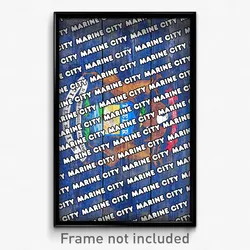 Marine City Michigan Poster (MI City Souvenir 11x17 Town Print)