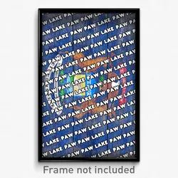 Paw Paw Lake Michigan Poster (MI City Souvenir 11x17 Town Print)