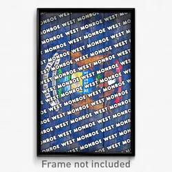 West Monroe Michigan Poster (MI City Souvenir 11x17 Town Print)