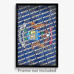 Detroit Beach Michigan Poster (MI City Souvenir 11x17 Town Print)