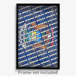 Berrien Springs Michigan Poster (MI City Souvenir 11x17 Town Print)