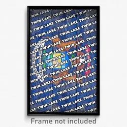 Twin Lake Michigan Poster (MI City Souvenir 11x17 Town Print)