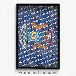 Crystal Falls Michigan Poster (MI City Souvenir 11x17 Town Print)
