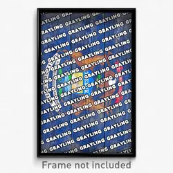Grayling Michigan Poster (MI City Souvenir 11x17 Town Print)