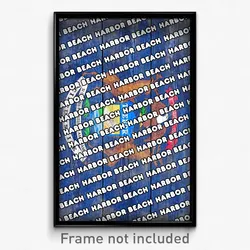 Harbor Beach Michigan Poster (MI City Souvenir 11x17 Town Print)