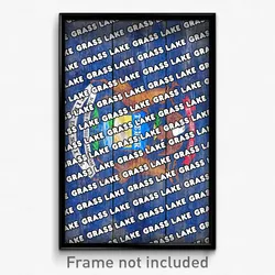 Grass Lake Michigan Poster (MI City Souvenir 11x17 Town Print)