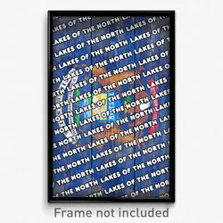 Lakes of the North Michigan Poster (MI City Souvenir 11x17 Town Print)