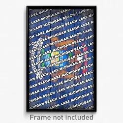 Lake Michigan Beach Michigan Poster (MI City Souvenir 11x17 Town Print)