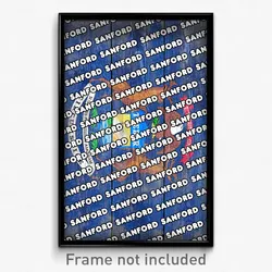 Sanford Michigan Poster (MI City Souvenir 11x17 Town Print)