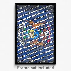 Mackinaw City Michigan Poster (MI City Souvenir 11x17 Town Print)
