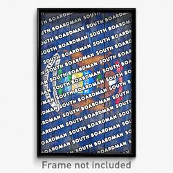 South Boardman Michigan Poster (MI City Souvenir 11x17 Town Print)