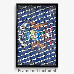 Woodland Michigan Poster (MI City Souvenir 11x17 Town Print)
