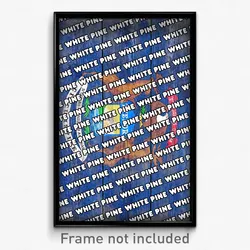 White Pine Michigan Poster (MI City Souvenir 11x17 Town Print)