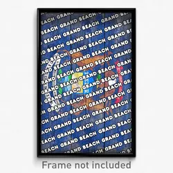 Grand Beach Michigan Poster (MI City Souvenir 11x17 Town Print)