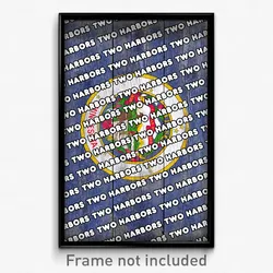 Two Harbors Minnesota Poster (MN City Souvenir 11x17 Town Print)