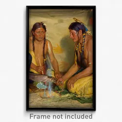 Joseph Henry Sharp - Making Sweet Grass Medicine, Blackfoot Ceremony
