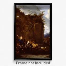 Berchem, Nicolaes Pietersz - A Farrier and Peasants near Roman Ruins