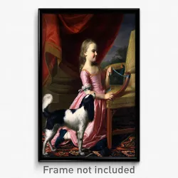 John Singleton Copley - Young Lady with a Bird and a Dog