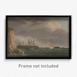 Thomas Whitcombe - A Ship Running into Harbour with Other Craft at a Jetty