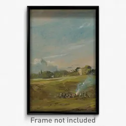 John Constable - Hampstead Heath, with a Bonfire