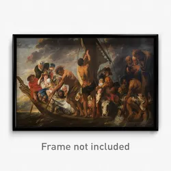 Jacob Jordaens - The Tribute Money. Peter Finding the Silver Coin in the Mouth of the Fish. Also called "The Ferry Bo...