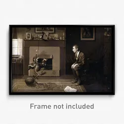 Norman Rockwell - The Magic Foot-ball, 'I thought you were wrong,' he said in triumph. 'You said it was nine! Stupid!'
