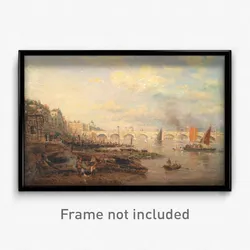 Frederick Nash - The Thames and Waterloo Bridge from Somerset House