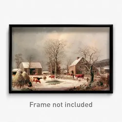 George Henry Durrie - Farmyard in Winter