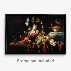 Jan Frans van Son (Attr.) - Still-life with Fruit, Flowers and Crayfish