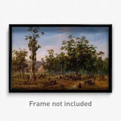 Alexander Schramm - An Aboriginal encampment, near the Adelaide foothills