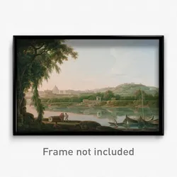Jacob More - A distant view of Rome across the Tiber