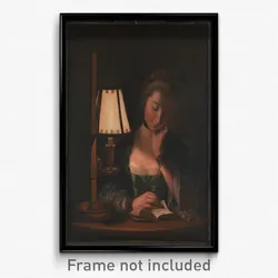 Henry Robert Morland - Woman Reading by a Paper-Bell Shade