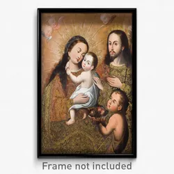 Anonymous Cusco School - Holy Family with Saint John and a Goldfinch