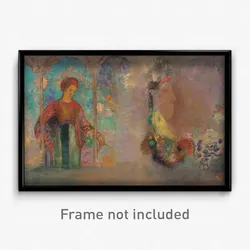 Odilon Redon - Woman in a gothic arcade- woman with flowers