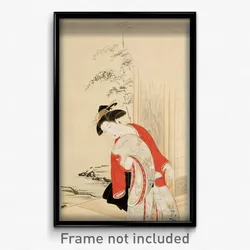 Tsukioka Masanobu Settei - Beautiful woman playing with cat