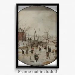 Hendrick Avercamp - Frozen River with Skaters