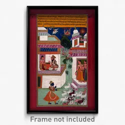 Cowherd Krishna and surprised Radha