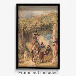 John Frederick Lewis - Figures and Animals in a Vineyard